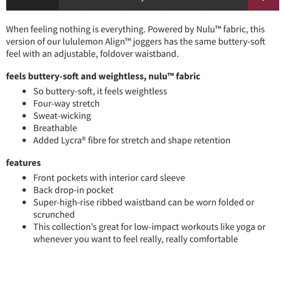 Lululemon Align Ribbed Waist Jogger Pant Black 10 Nwt - Picture 9 of 9